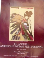 Native American Indian Event Poster - American Indian Film Festival Poster. 4th Annual by Fritz Scholder.
