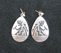 Native American Jewelry - Hopi Overlay Ear Rings