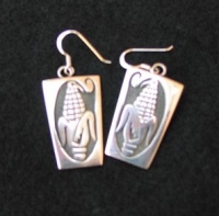 Native American Jewelry - Hopi Overlay Ear Rings By Aaron Honanie at the Heard Museum Indian Market