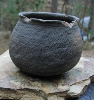 Native American Prehistoric Item - Mississippian Jar Pottery. Grey Corrugated