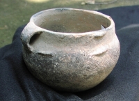 Native American Prehistoric Item - Mississippian Strap-Handled effigy Pot