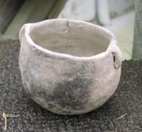 Native American Prehistoric Item - Mississippian Jar Pottery. Grey Corrugated