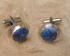 Native American Jewelry - Cuff Links by Joe Reano, Santo Domingo Pueblo, NM. Sterling with Inlay Tur